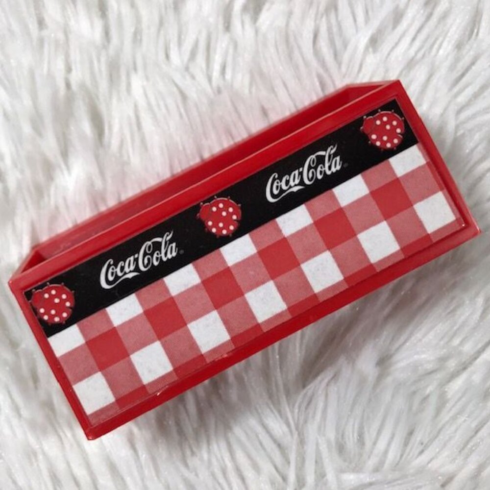 NWOT Set of 3 Vintage Coca-Cola Ladybug Check Plate Mug Caddy Nesting Magnets - Picture 5 of 8